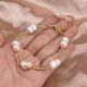 22K Gold Plated Baroque Pearl Bracelet for Women